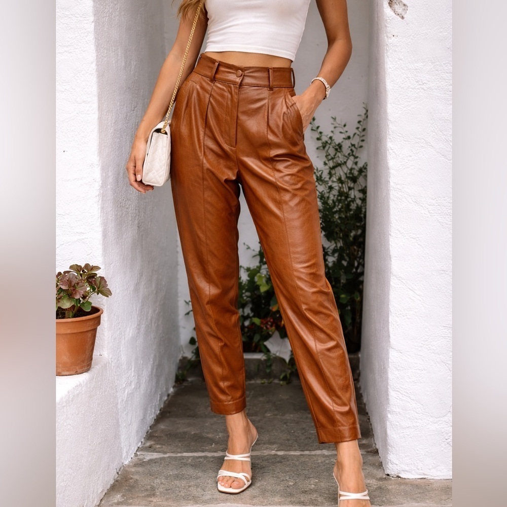 Babaton faux leather  trouser pant 4